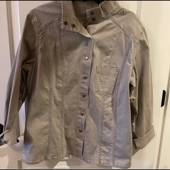 Chico's Jackets & Blazers - Chico’s Denim Jacket Chico’s Size 2 or Large - Tan